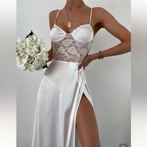 Elegant White Lace Slip Dress